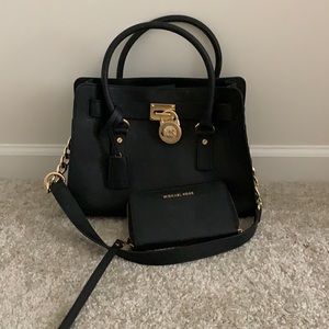 Gently Used Black Michael Kors Purse with Wallet